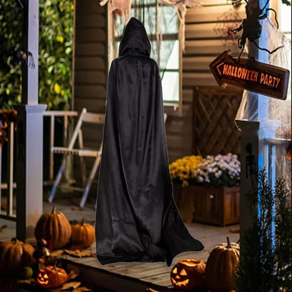 Halloween Vampir Umhang Erwachsene Satin 150CM/170CM Kapuze groß XL