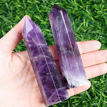Amethyst Kristall Turm Naturstein Stab Chakra Energie 10cm 1PC