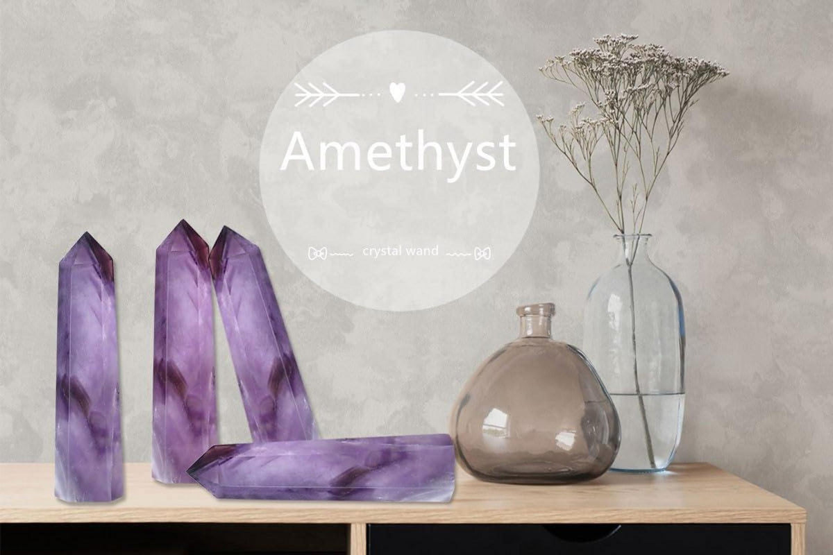 Großer Amethyst Kristall Turm 9-10cm Natürlicher Heilstein Meditation Energie