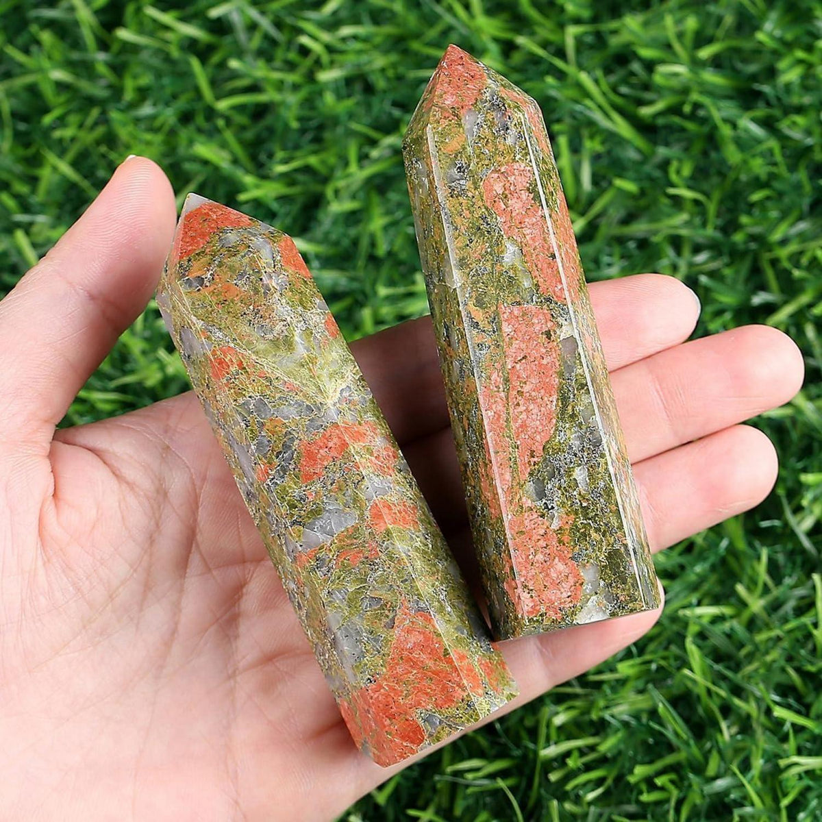 Unakit Kristall Turm 9-10cm | Schmuckstein für Meditation & Energie