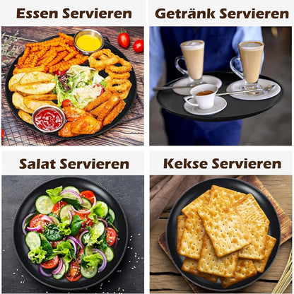 Pizzablech Set 2er ∅ 30cm Rund Edelstahl Antihaftbeschichtung Schwarz