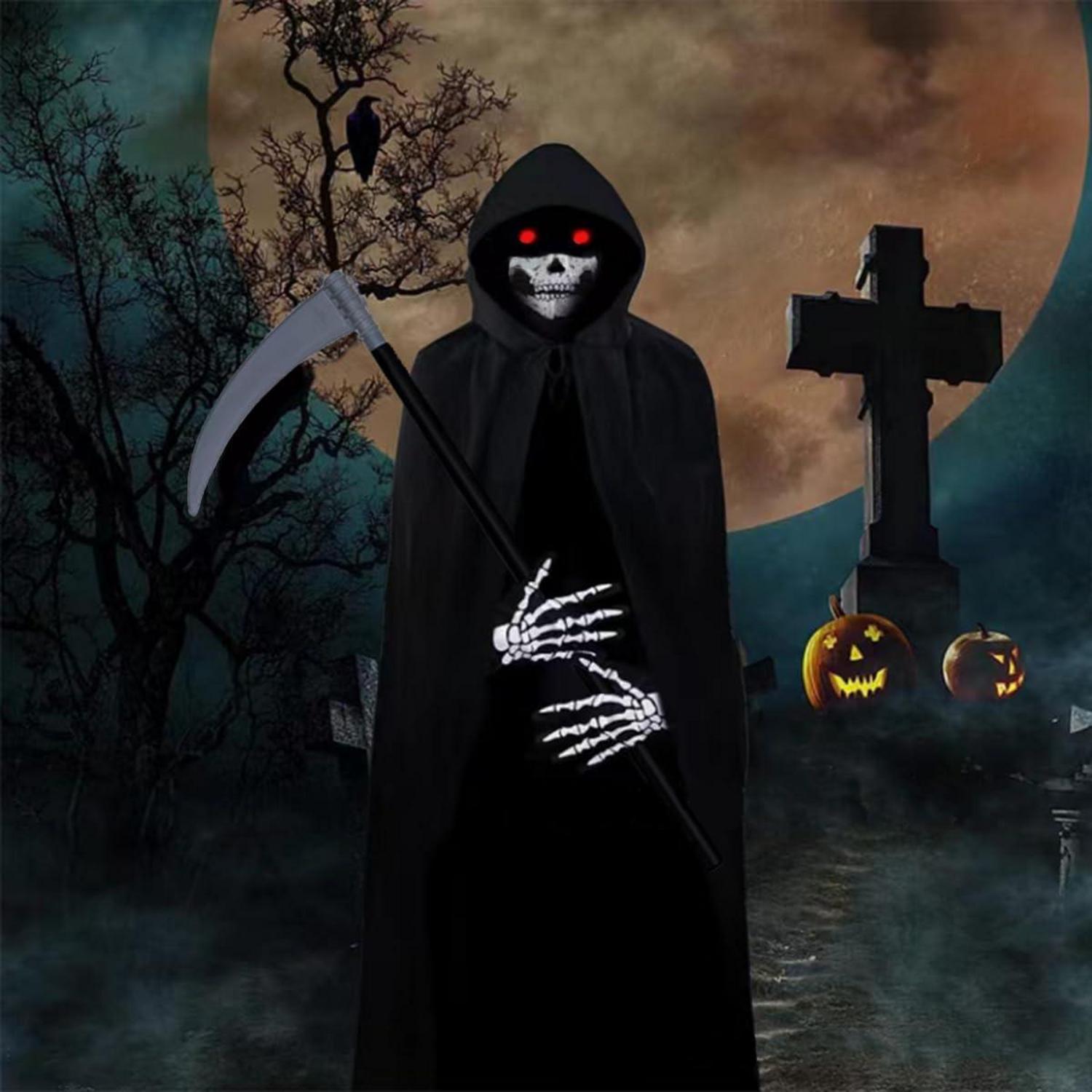 YIMOJOY Sensenmann Kostüm Set Herren Halloween Gruselig
