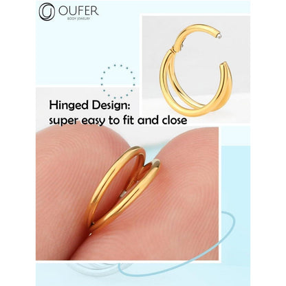 Chirurgenstahl Nasenring 0.8mm Gold 8mm für Damen & Herren