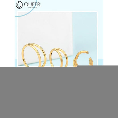 Chirurgenstahl Nasenring 0.8mm Gold 8mm für Damen & Herren