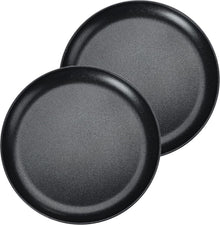 Pizzablech Set 2er ∅ 26 cm Rund Edelstahl Antihaftbeschichtung Schwarz