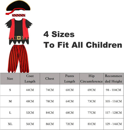 Piratenkostüm Kinder Halloween Verkleidung Zubehör Set Karneval