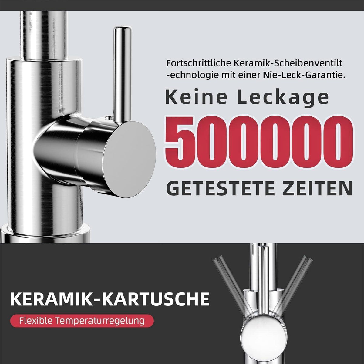 Ausziehbare Küchenarmatur mit Sprühkopf – Gebürstetes Nickel