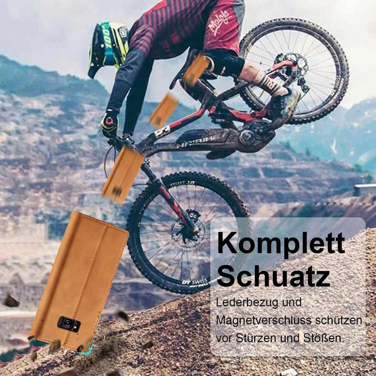 Samsung Galaxy S8 Klapphülle mit Standfunktion & Kartenfächern in Lederoptik