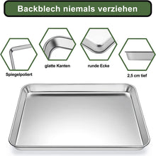 Edelstahl Backblech Set 40x30x2,5 cm 2 Stück