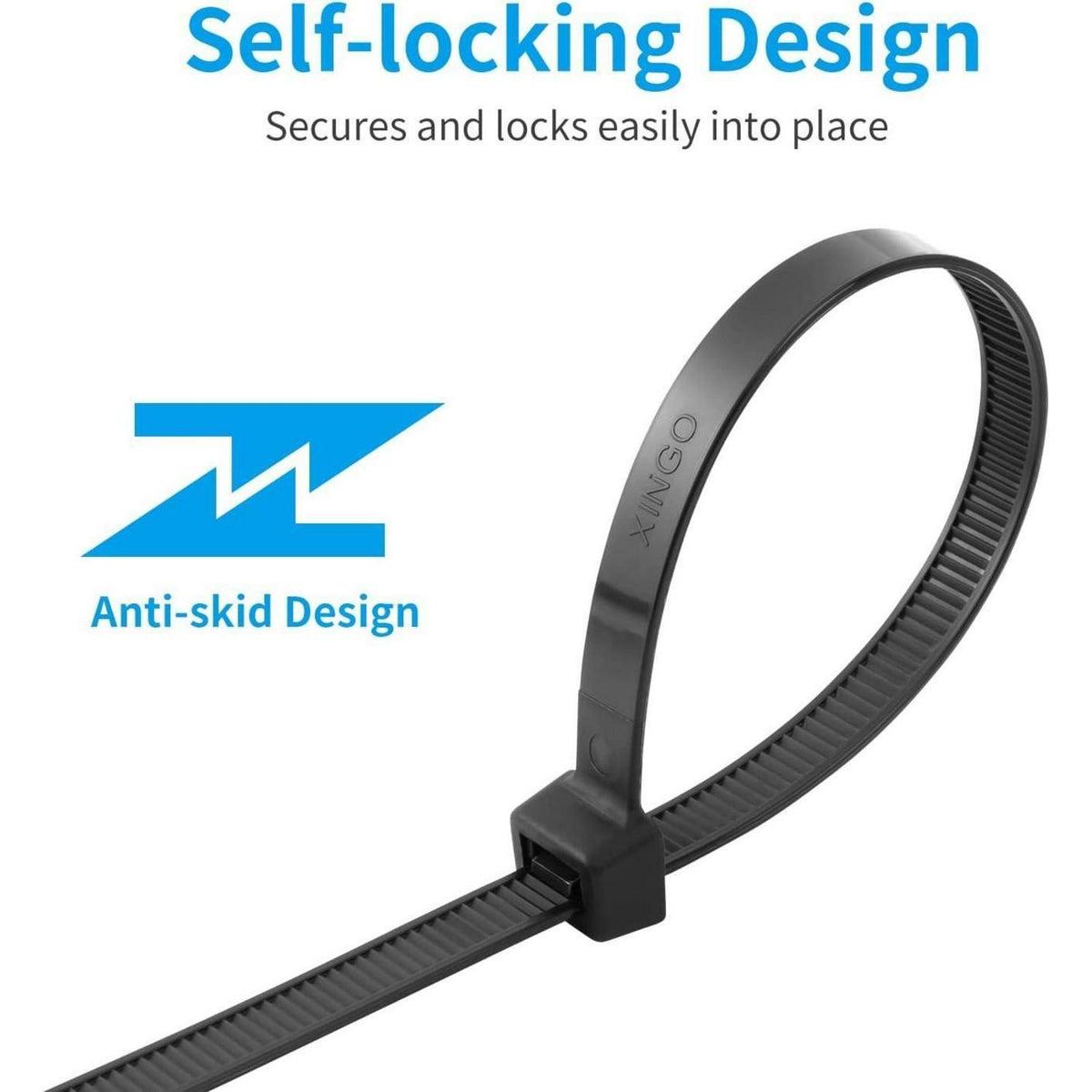 300mm Lange Kabelbinder Schwarz – 80er Set, 114kg Zugfest