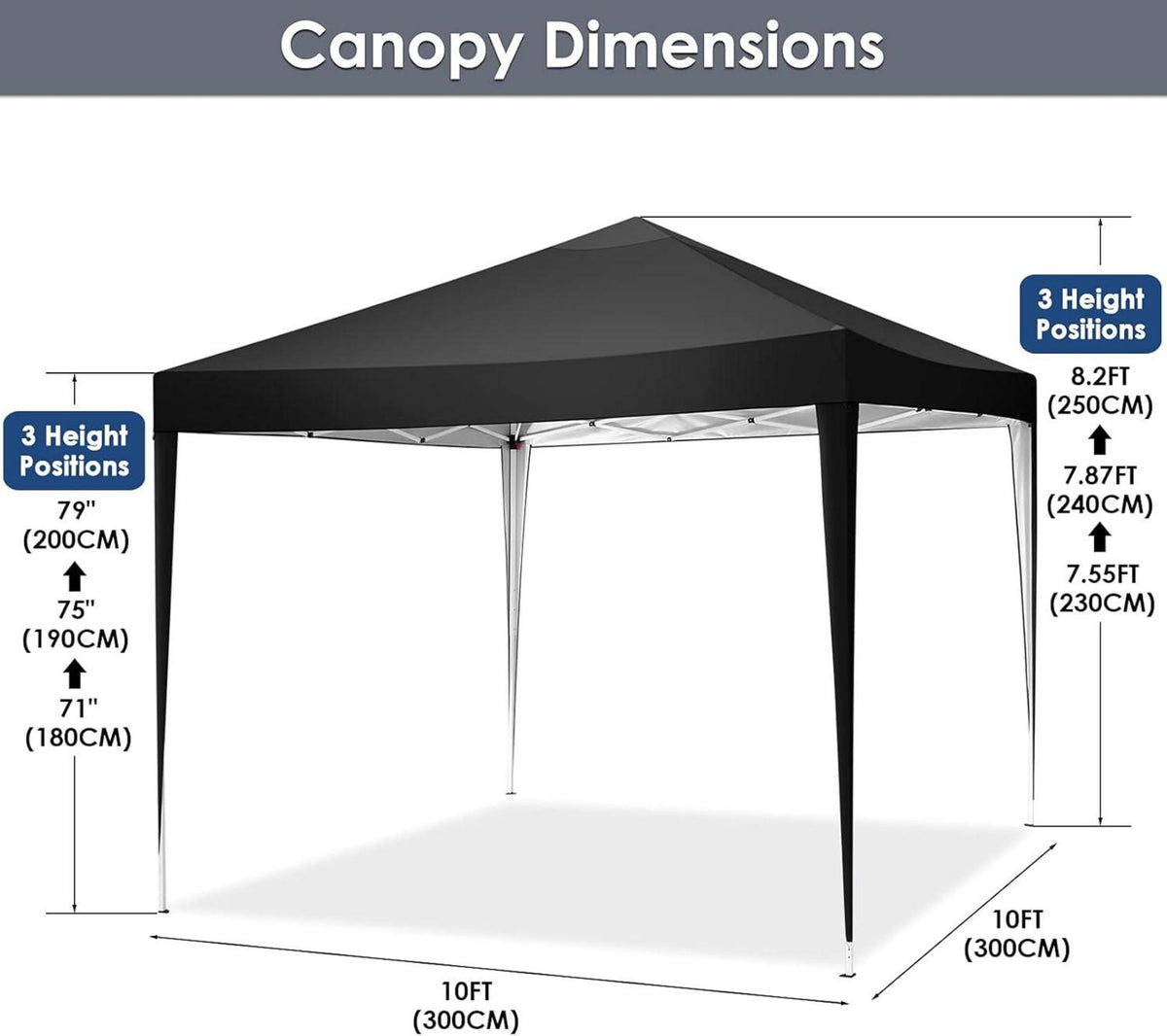 COBIZI Pavillon 3x3m Wasserdicht Stabil Faltpavillon Pop up