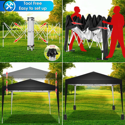 Pavillon 3x3m Wasserdicht Stabil Popup Faltpavillon Partyzelt Bierzelt