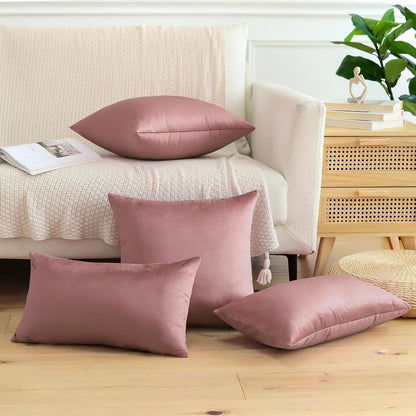 Samt Kissenbezüge 40x60 cm - 2er Set Altrosa