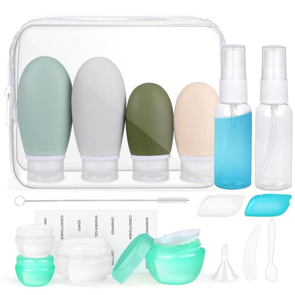 Silikon Reiseflaschen Set 30/60/100ml Auslaufsicher TSA-Zugelassen