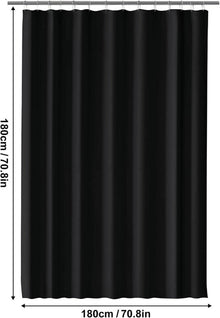 Duschvorhang 180x180 cm Wasserdicht Waschbar PEVA Schwarz