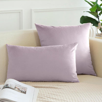 Samt Kissenbezüge 40x60 cm - Rosa Lila 2er Set