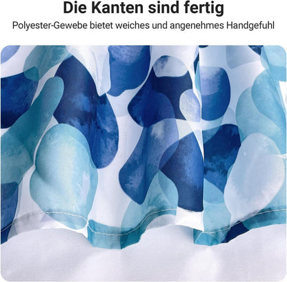 Duschvorhang Blaue Blüten 180x200cm Beschwert Antischimmel Textil