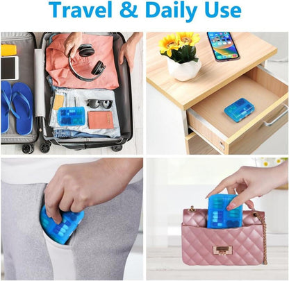 Tablettenbox 7 Tage Pillendose 10 Fächer BPA-frei Medikamentenbox Blau