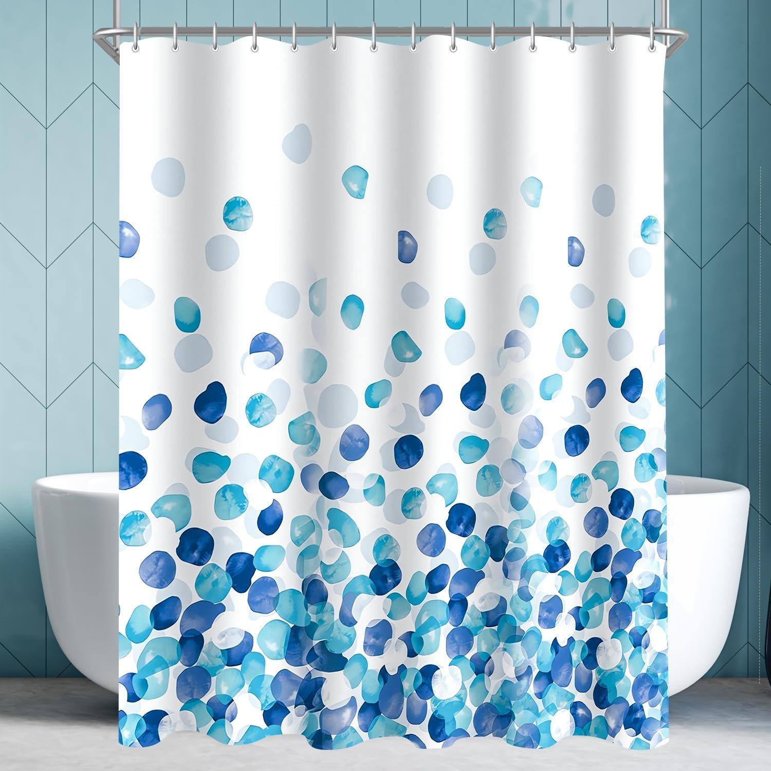 Duschvorhang Blaue Blüten Textil 120x200cm