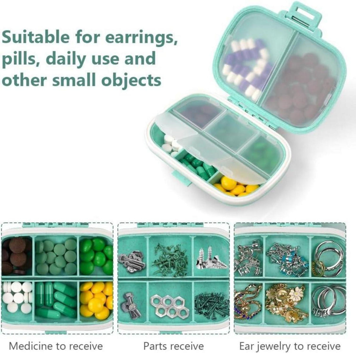 ACWOO Pillendose 7 Tage Tragbarer Tabletten-Organizer Blau