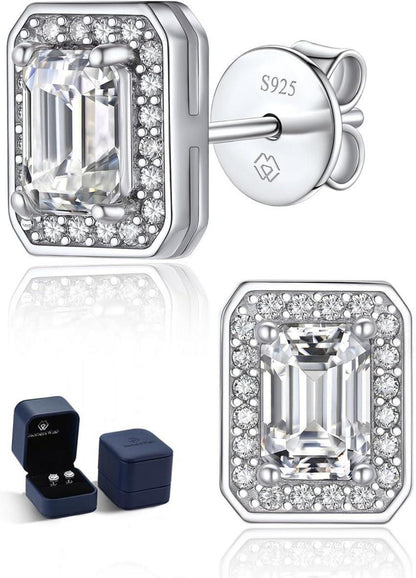 Moissanite Ohrringe Silber 925 Damen Valentinstag Geschenk