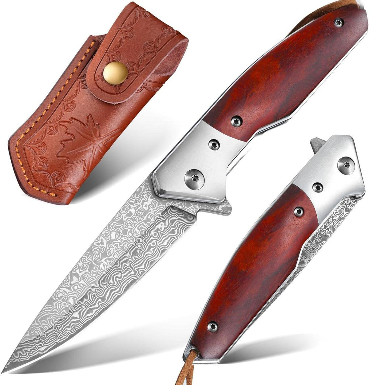 Premium Dragon Creek Damast Taschenmesser Outdoor Survival Geschenk