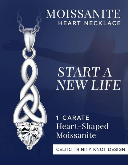 Keltische Knoten Halskette 1,2 Karat Moissanite Silber 925