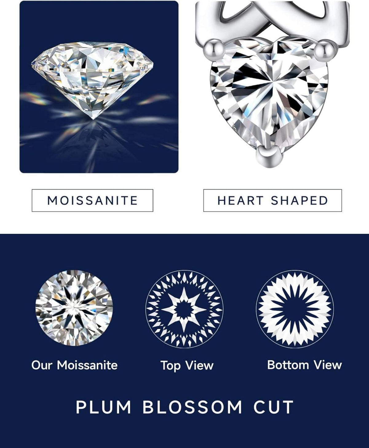 Kreuz Halskette Moissanite 1,2 Karat Silber 925 Geschenkbox
