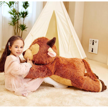 Riesiges Hochlandkuh Kuscheltier 85cm - Plüschtier Geschenk