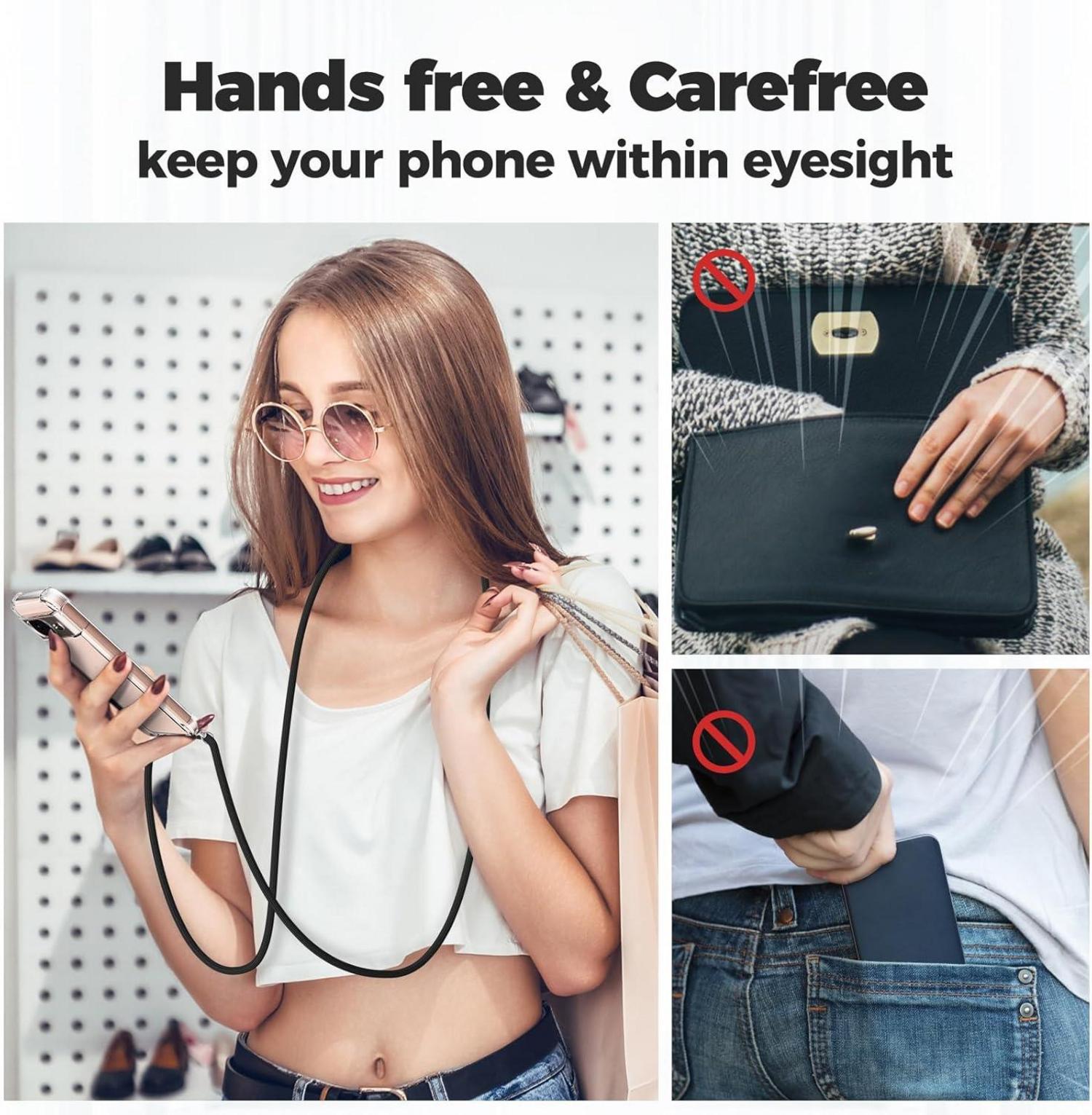 Handykette für Google Pixel 8 Transparente Hülle mit Bands
