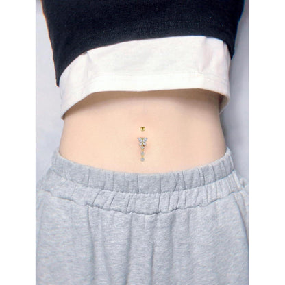 Bauchnabelpiercing 2er Set 10mm Herz Chirurgenstahl Silber Gold