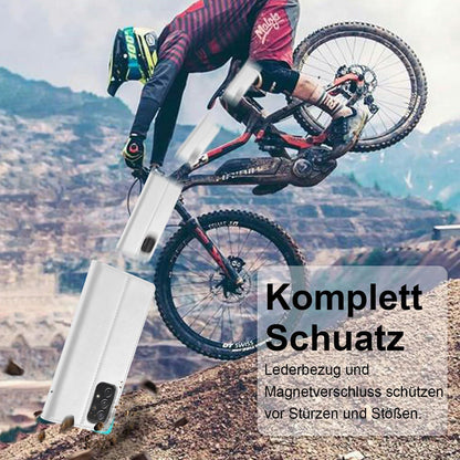 Samsung A53 5G Klapphülle Weiß mit Ständer & Kartenfächern in Lederoptik