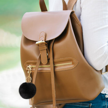 Damen Handtasche Shopper Schwarz mit Kaninchen Pelz Schlüsselanhänger