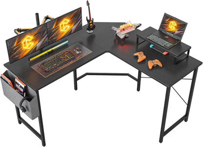 Gaming Schreibtisch Eckschreibtisch 120x120cm Monitorständer Schwarz
