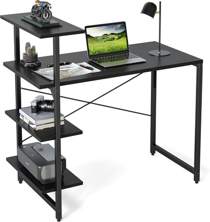 Kleiner Schreibtisch mit Regal 100x50cm Stahlgestell Computertisch