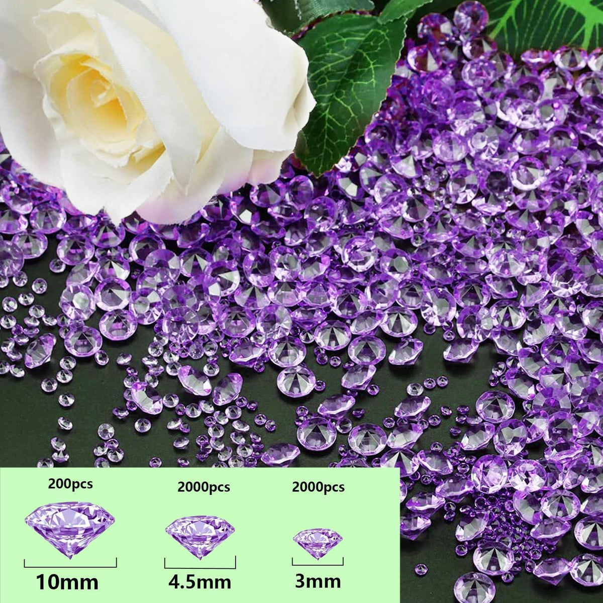 ZIOYA Diamanten Deko 4200 Stück Acryl Kristalle Strass