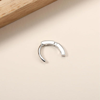 Bauchnabelpiercing Silber 925 Clicker mit Zirkonia, hypoallergen
