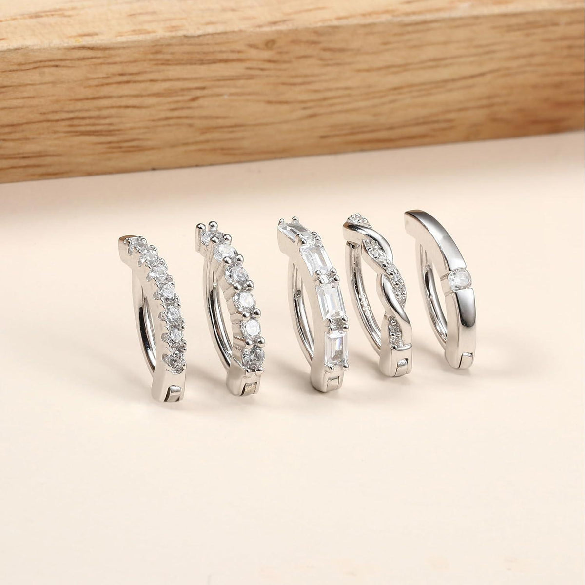 Bauchnabelpiercing Ring Silber 925 mit Zirkonia, 14G Clicker