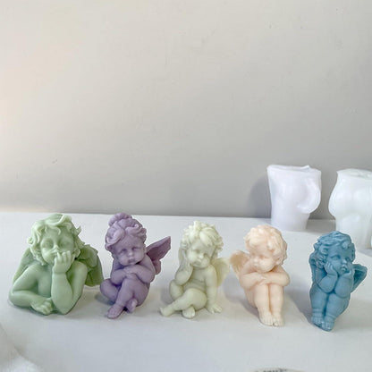 3D Engel Kerzenform Set 5 Stück Silikonformen DIY Seife Gießen Basteln
