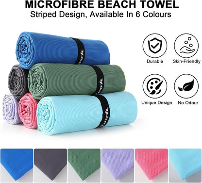 Mikrofaser Handtuch Groß Schnelltrocknend Sport Beach Yoga Blau