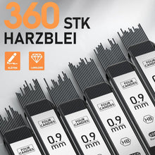 Druckbleistift Set, Metallmine 0,9 mm, 360