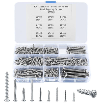 300tlg. Edelstahl Schrauben Sortiment M3-M6 mit Box