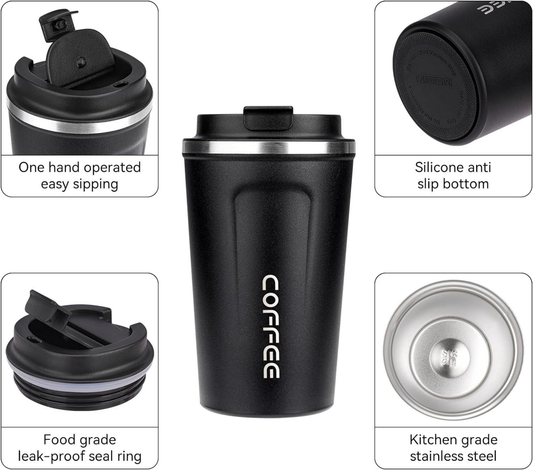 ERBO Kaffeebecher to go 380ml 2er Set Thermobecher Auslaufsicher mit