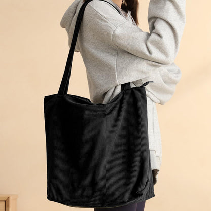 Tote Bag Damen Groß Cord Beuteltasche Mit Reißverschluss