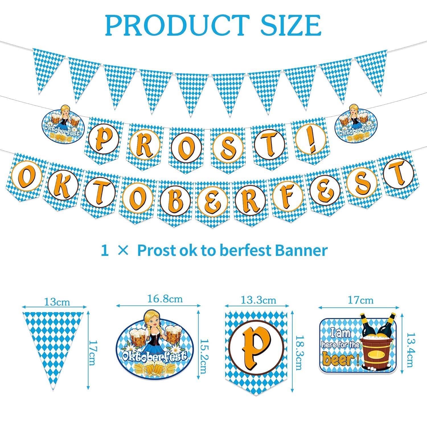 Oktoberfest Deko Set Banner Girlande Luftballons Spiraldekoration