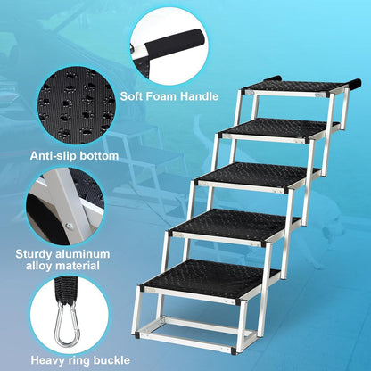 Hundetreppe für Auto & SUV – 5 Stufen, Faltbar & Verstellbar