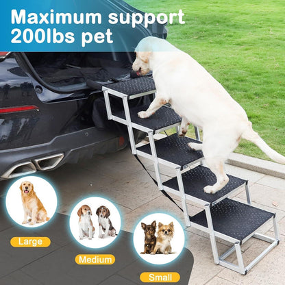 Hundetreppe für Auto & SUV – 5 Stufen, Faltbar & Verstellbar