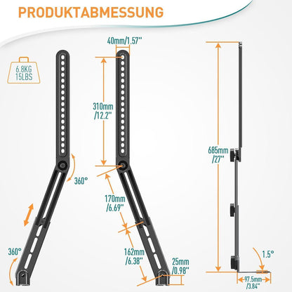Soundbar Halterung für die meisten 6.8 kg
