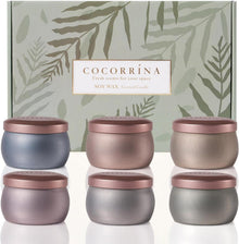 Duftkerzen Geschenkset 6x110g Sojawachs Natürlich Langanhaltend