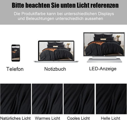 2er Set Kissenbezug 50x50 Schwarz Mikrofaser Reißverschluss
